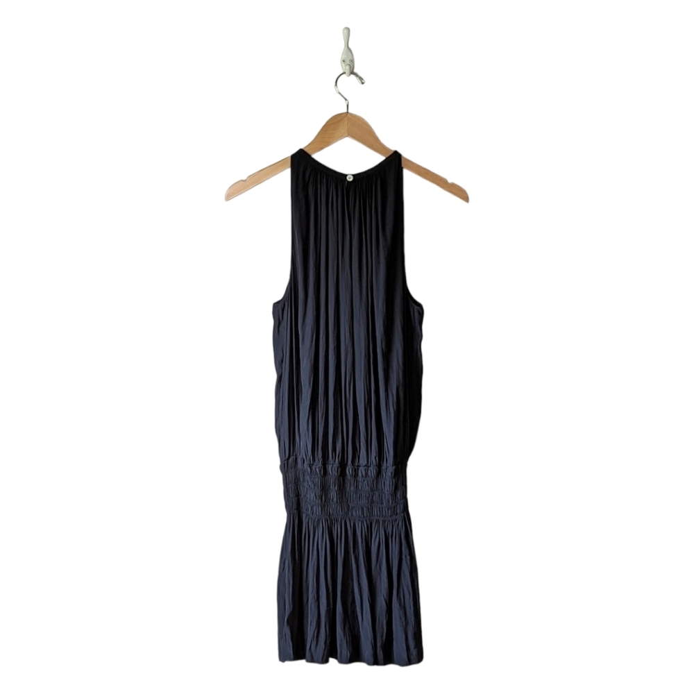Ramy Brook Paris Silky Sleeveless Draped Mini Dress sz M in Black - Picture 7 of 15